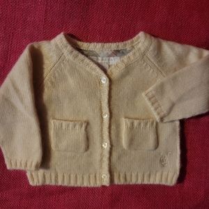 BURBERRY Ivory 100% Cashmere Cardigan 6m